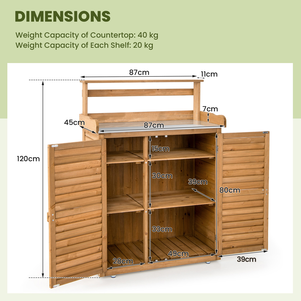 Costway Natural Wooden Storage Cabinet Image 9