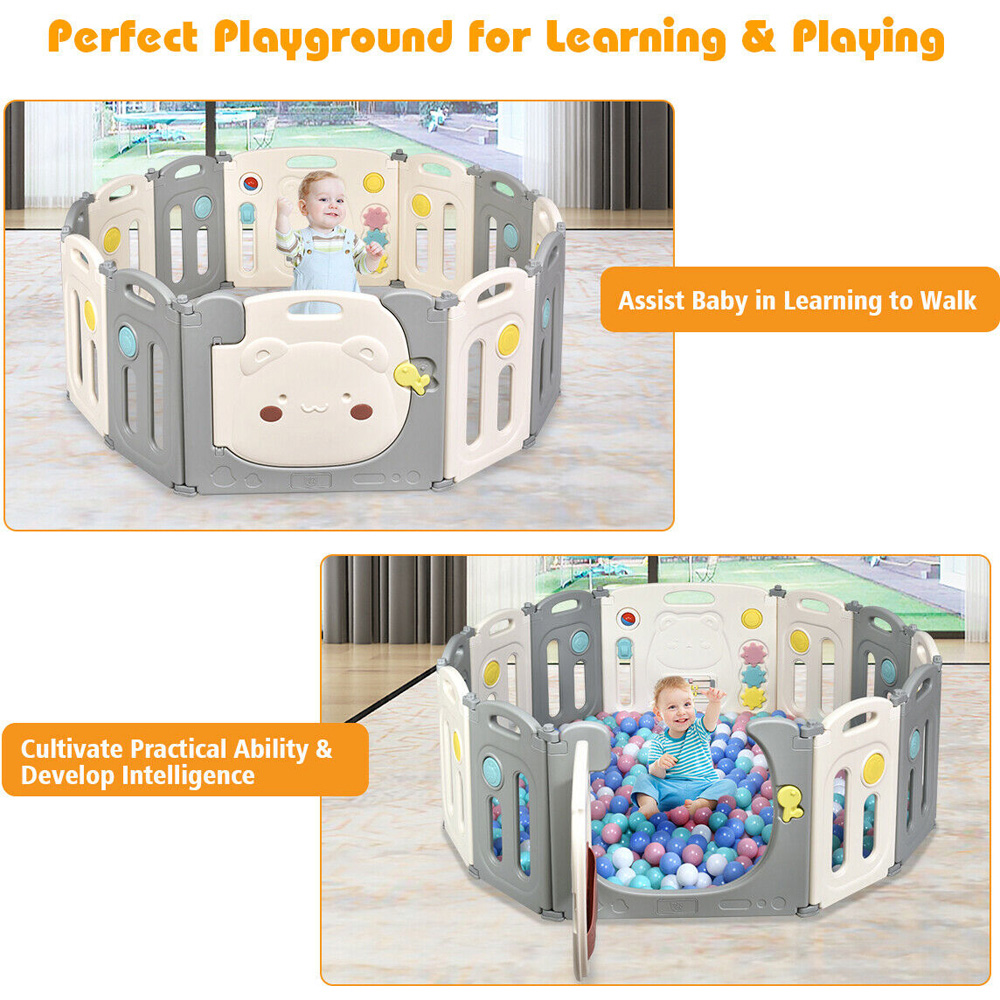 Costway 12 Panel Large Portable Toddler Playpen Image 7