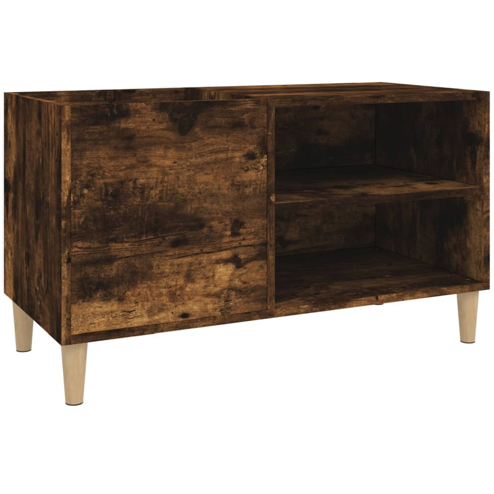 vidaXL 2 Shelf Smoked Oak Record Cabinet Image 2