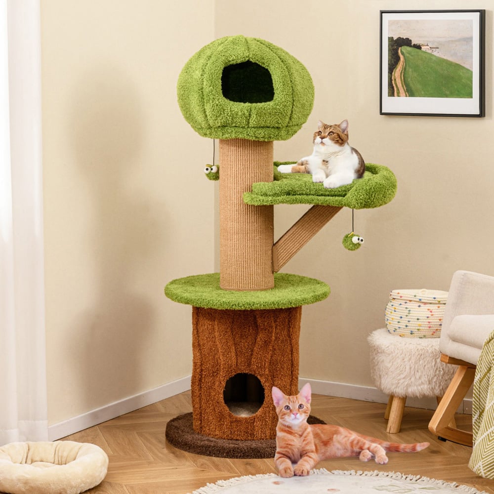 Costway Green Mushroom Indoor Cat Tree 148cm Image 3