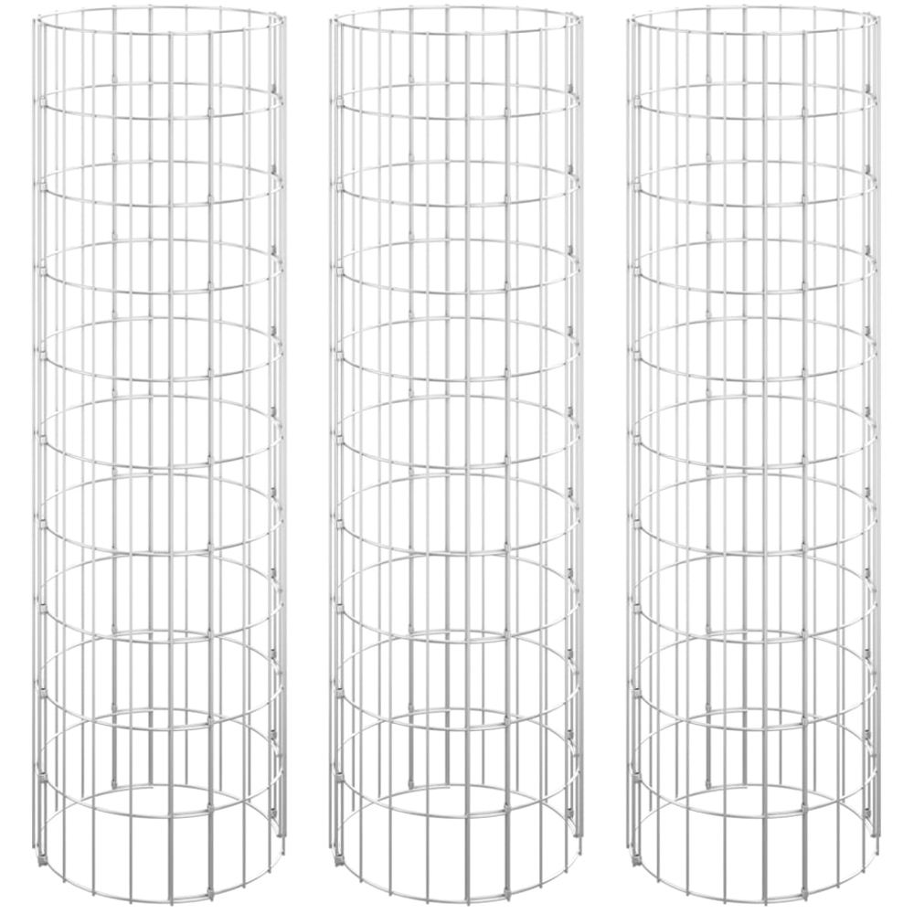 vidaXL 3-Piece Silver Galvanised Iron Gabion Raised Bed Set 30 x 100cm Image 2