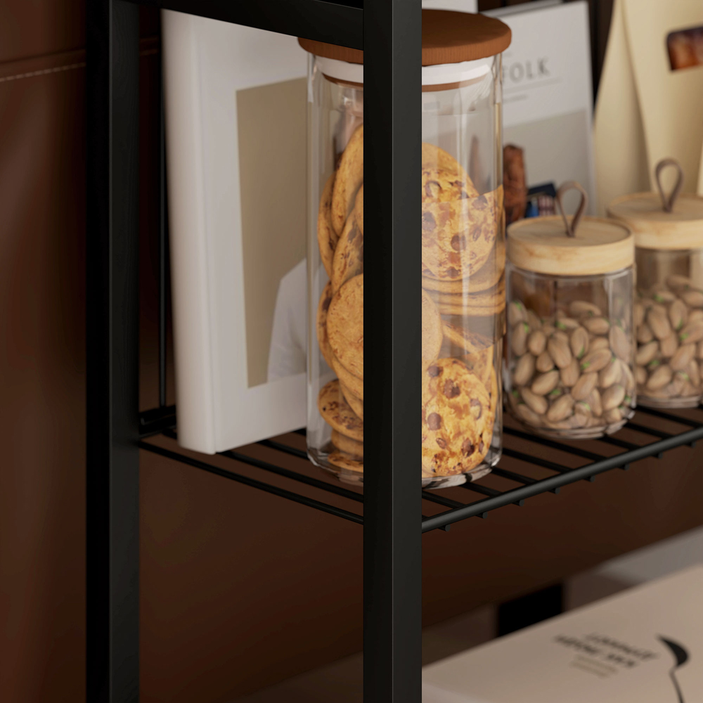 HOMCOM 2 Shelf Black Side Table Image 3