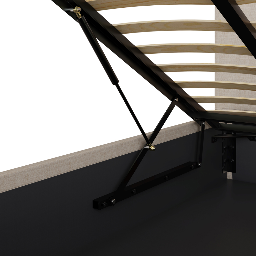 GFW Single Natural Hopsack Fabric End Lift Ottoman Bed with Bonnell Mattress Image 7