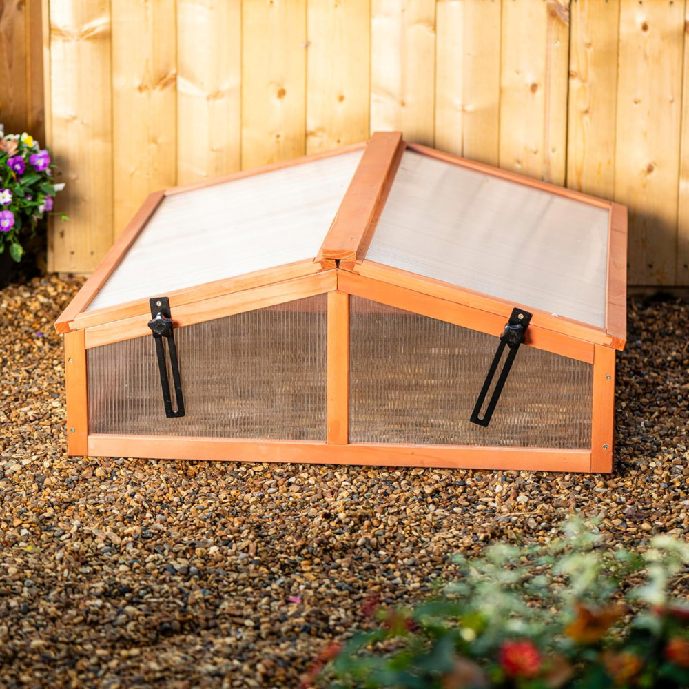 Garden Gear Brown Wooden Double-Sided Apex 2.6 x 2.9ft Cold Frame Image 2