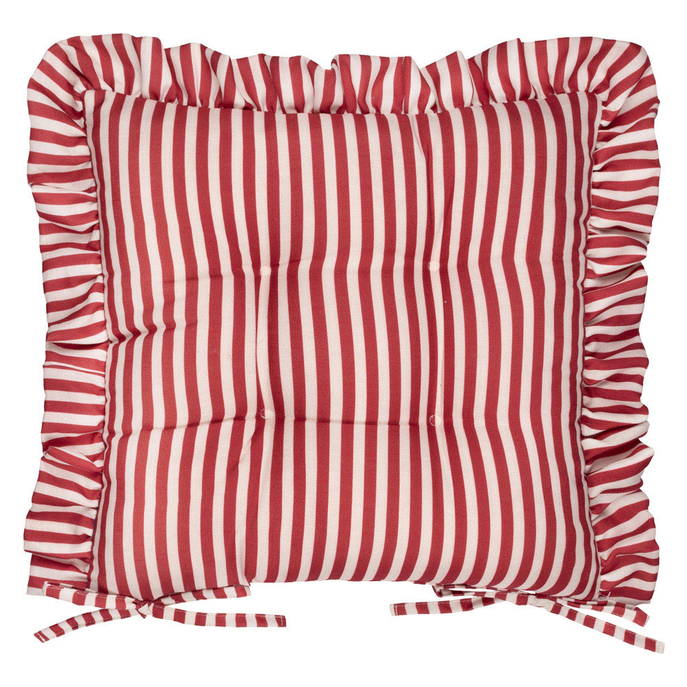 Wylder Millie Red Ruffle Seat Pad 40 x 40cm 2 Pack Image 3