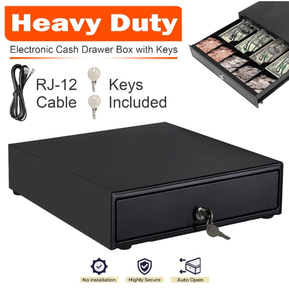 ATEK 4 Note 5 Coin Compartment Steel Lockable POS Cash Drawer Image 7