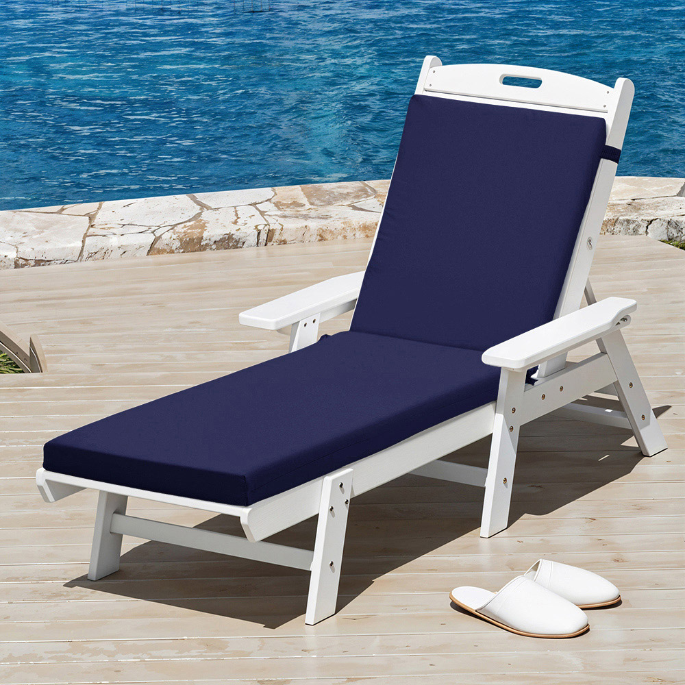 Living and Home Dark Blue Outdoor Sun Lounge Chair Cushion 71 x 112 x 54cm Image 2