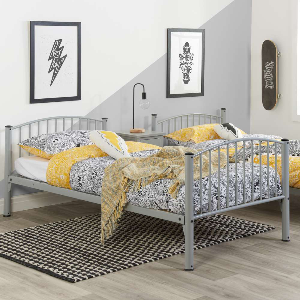 Corfu Silver Steel Bunk Bed Image 8
