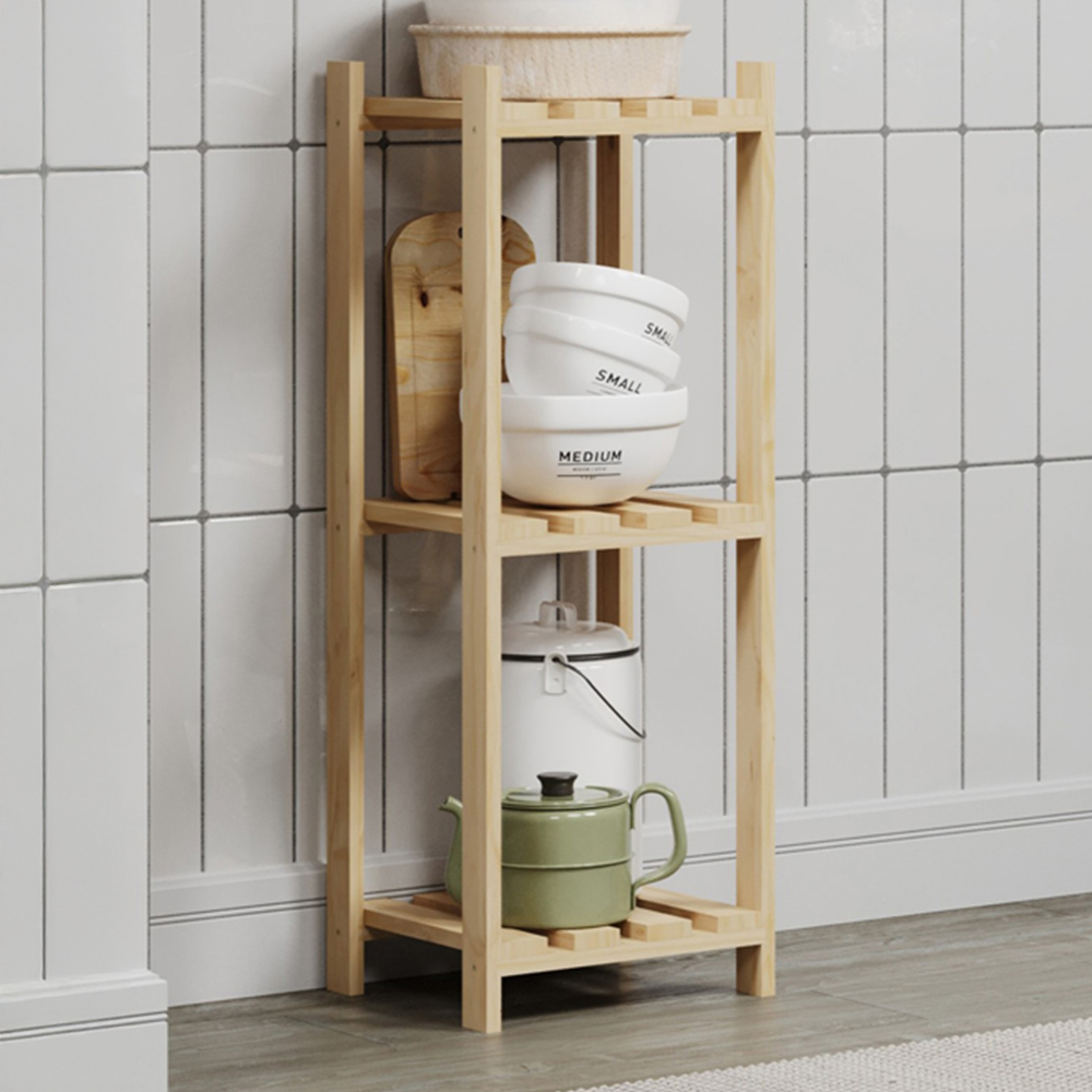 Core Products 3 Shelf Narrow Slatted Storage Unit Image 1