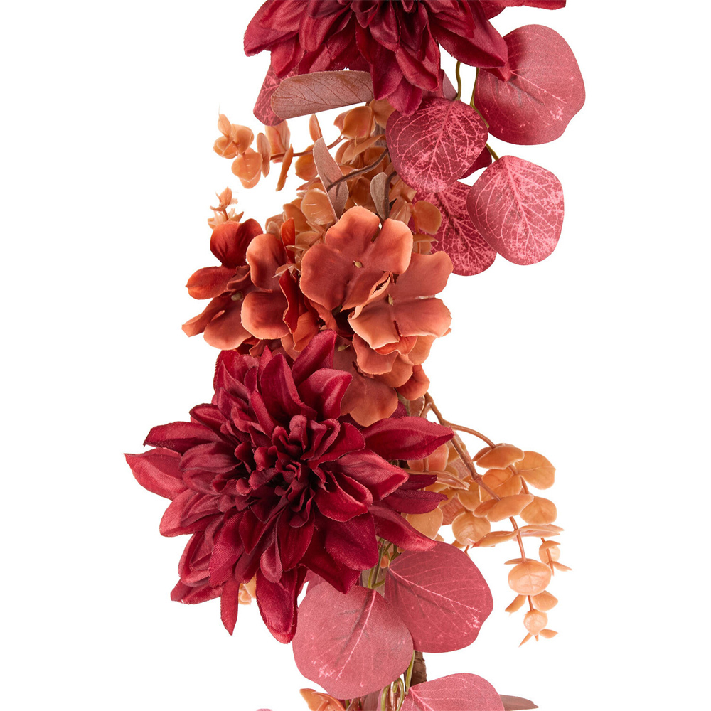 Autumn Hydrangea and Dahlia Garland Burnt Orange Image 3