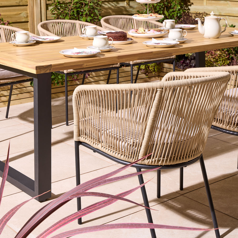 Rowlinson Oslo 6 Seater Natural Dining Table Set 210cm Image 6