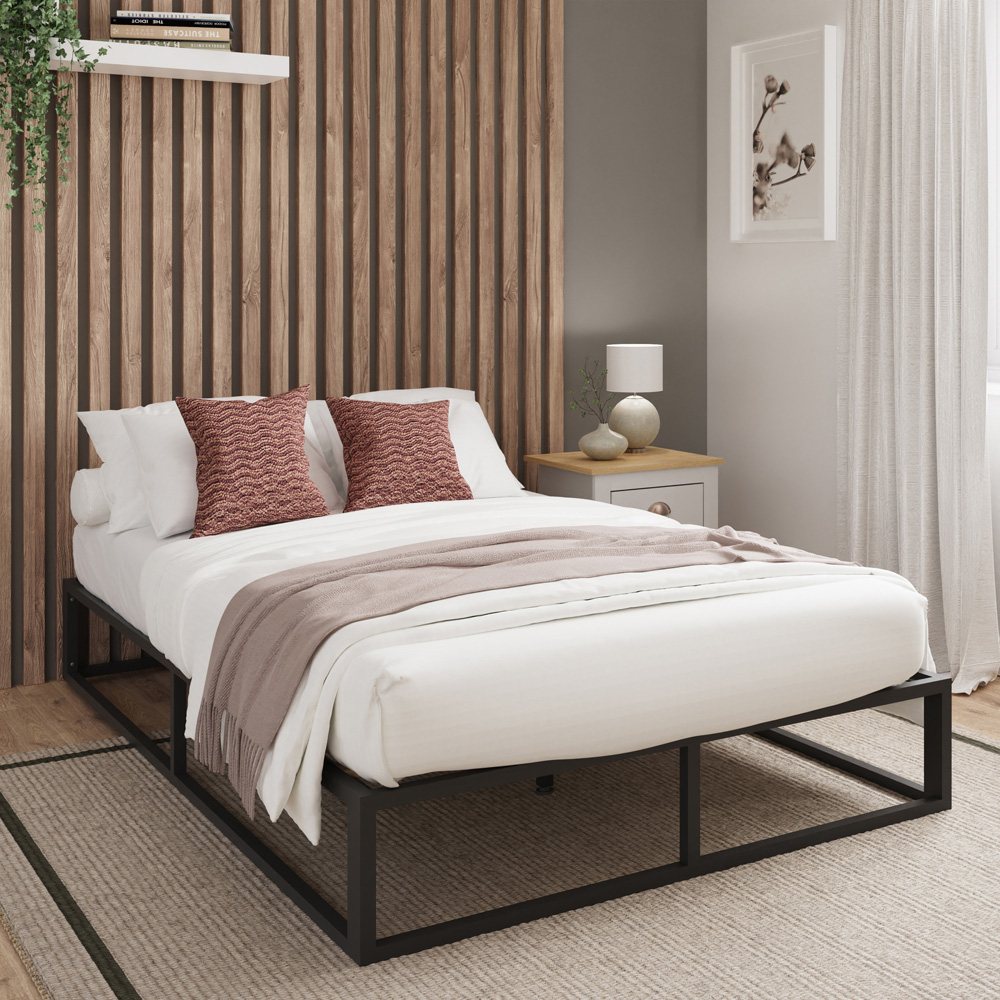 GFW Small Double Black Platform Bed Frame Image 6