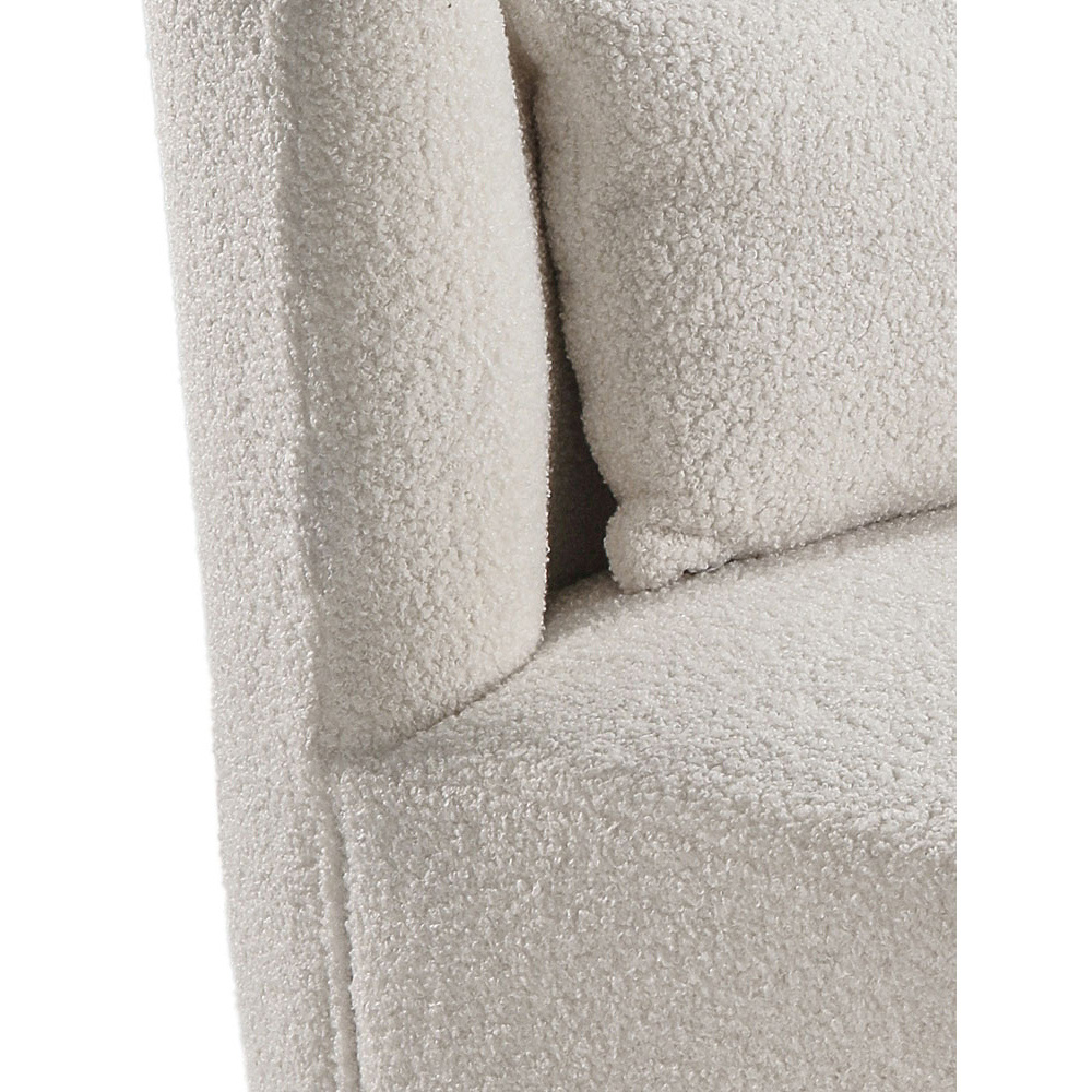 Living and Home White Teddy Fur Upholstered Swivel Barrel Chair Image 6
