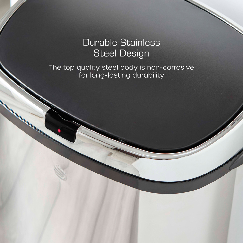 Swan Stainless Steel Square Sensor Bin 42L Image 6