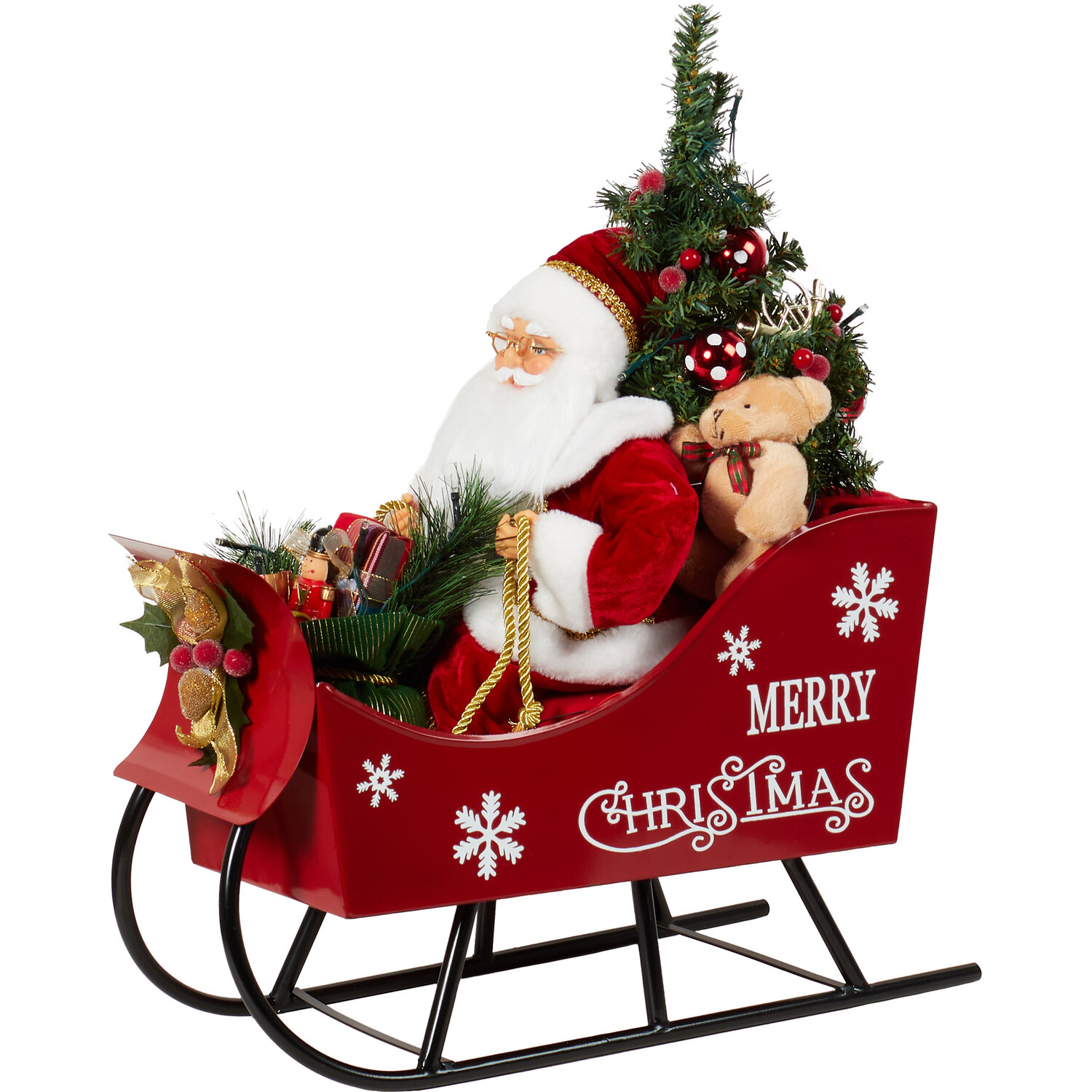 LED Musical Santa In Sleigh - Red Image 2