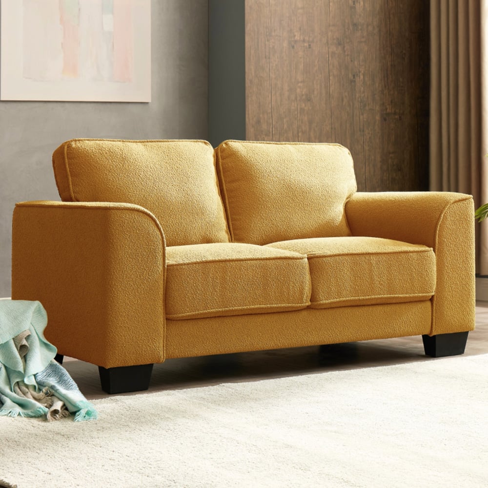 Home Detail Jada 2 Seater Mustard Boucle Sofa Image 1