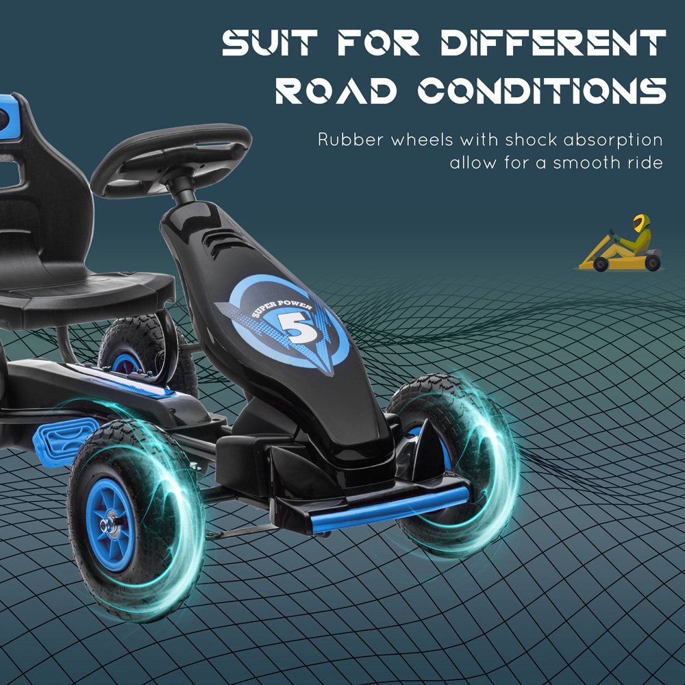 Tommy Toys Kids Blue Adjustable Seat Pedal Go Kart Image 6