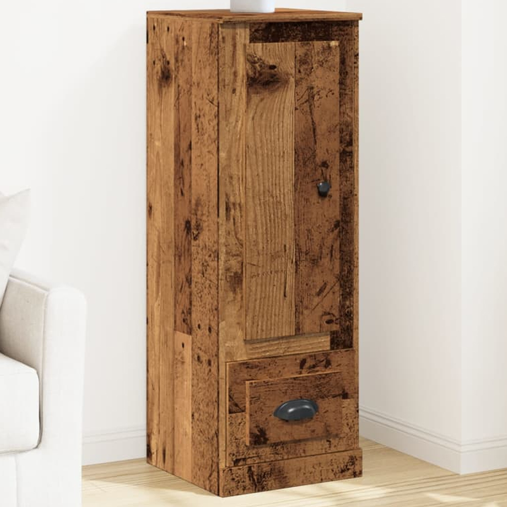 vidaXL Single Door Single Drawer Old Wood Highboard Image 1