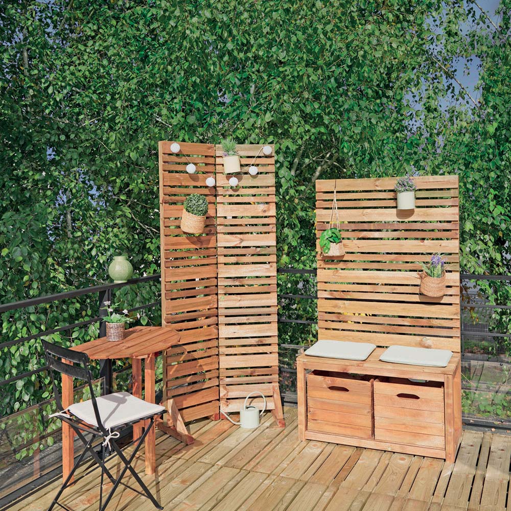Cerland Memphis 2 Seater Wooden Garden Bench with Trellis Image 9