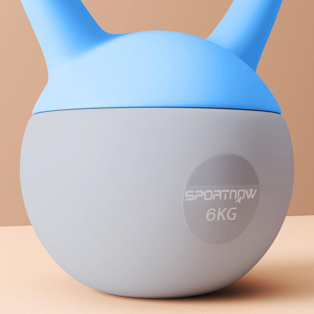 SPORTNOW Light Blue and Grey Soft Body Kettlebell with Non Slip Handle 6kg Image 5