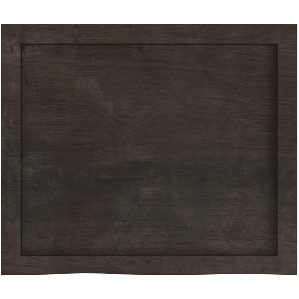 vidaXL 60cm Dark Brown Treated Solid Oak Wood Floating Wall Shelf Image 4