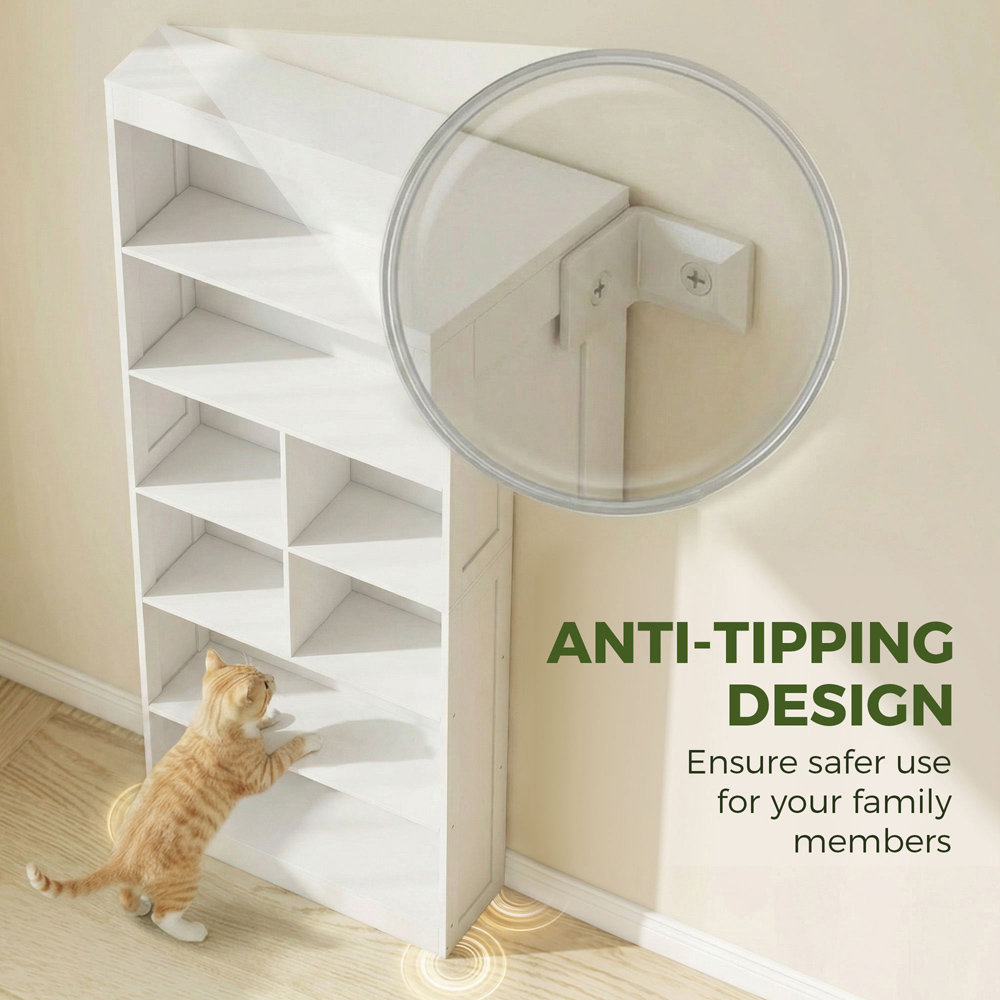 HOMCOM 6-Tier White Anti-Tipping Bookcase Image 6