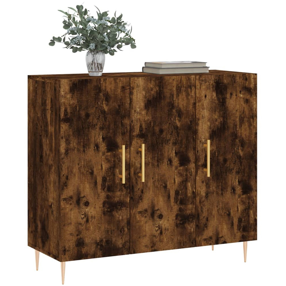 vidaXL 3 Door Smoked Oak Sideboard Image 3