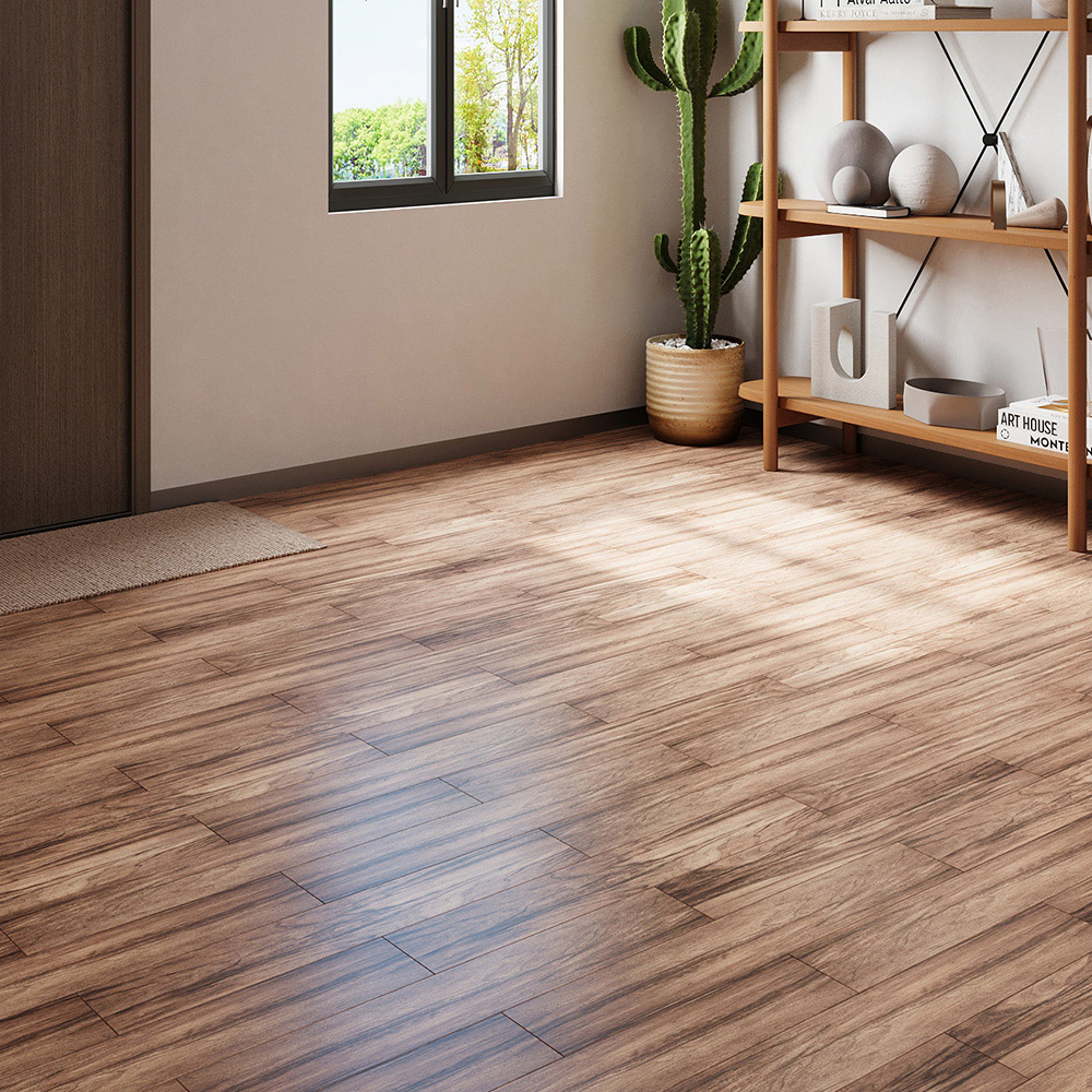 Living and Home Dark Brown Rectangle PVC Flooring Self Adhesive 36 Pack Image 6