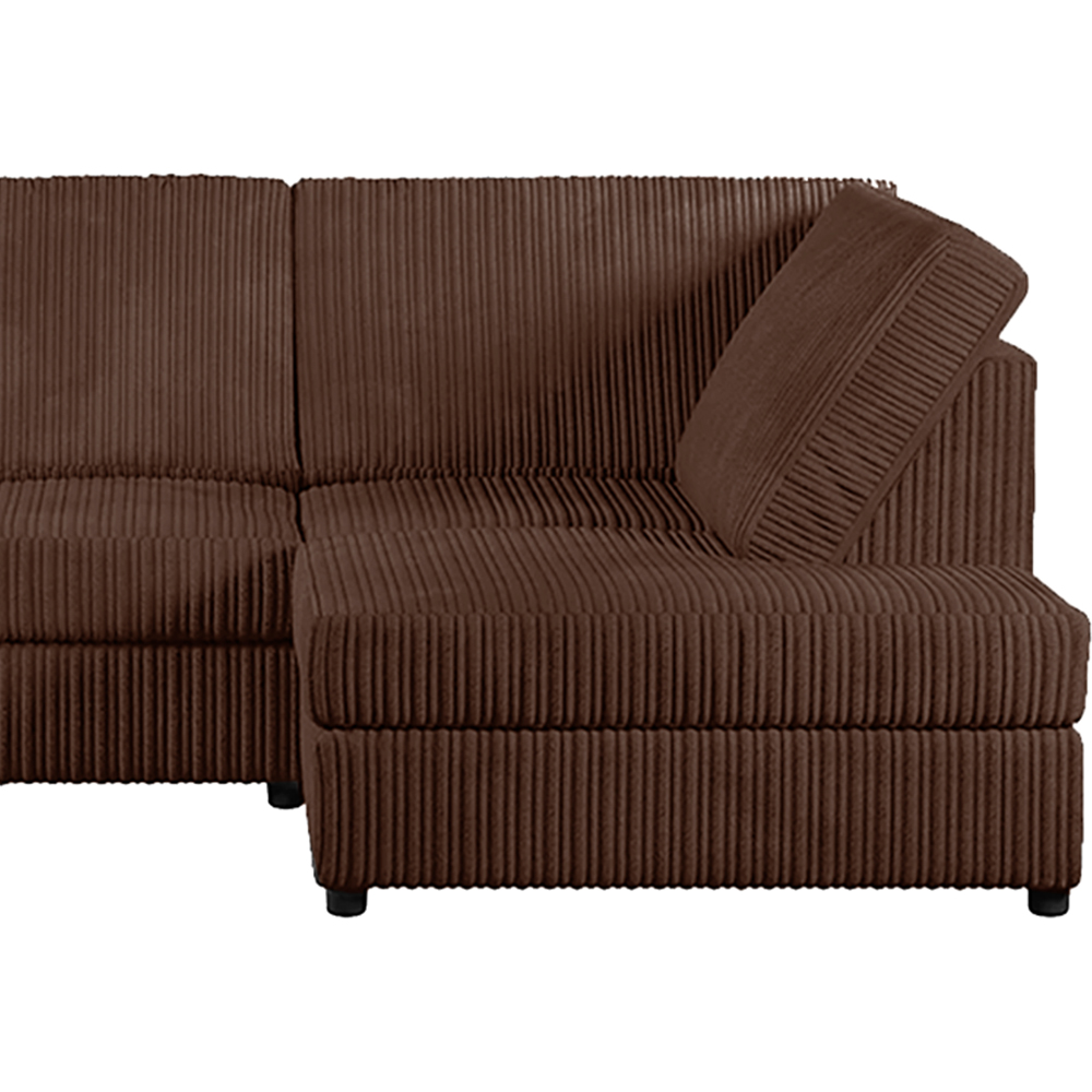 Luxor 4 Seater Chocolate Jumbo Cord Right Hand Facing Full Back L Shaped Corner Sofa Set Image 3