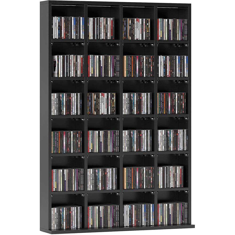 HOMCOM 32 Shelf Black Media Storage Rack Image 2