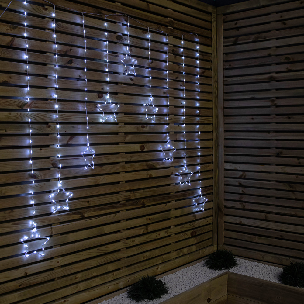 Samuel Alexander FlexiBrights 258 White LED Star Clear Cable Curtain Light 1.2 x 1.2m Image 6