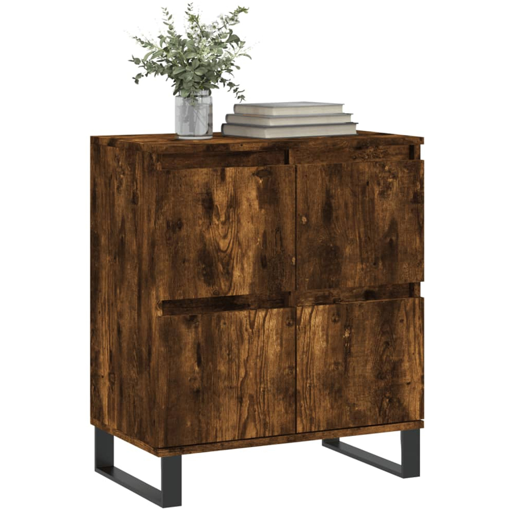 vidaXL 4 Door Smoked Oak Sideboard Image 3