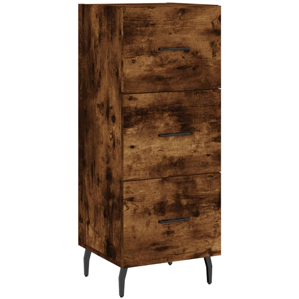 vidaXL Single Door 3 Drawer Smoked Oak Highboard Image 5