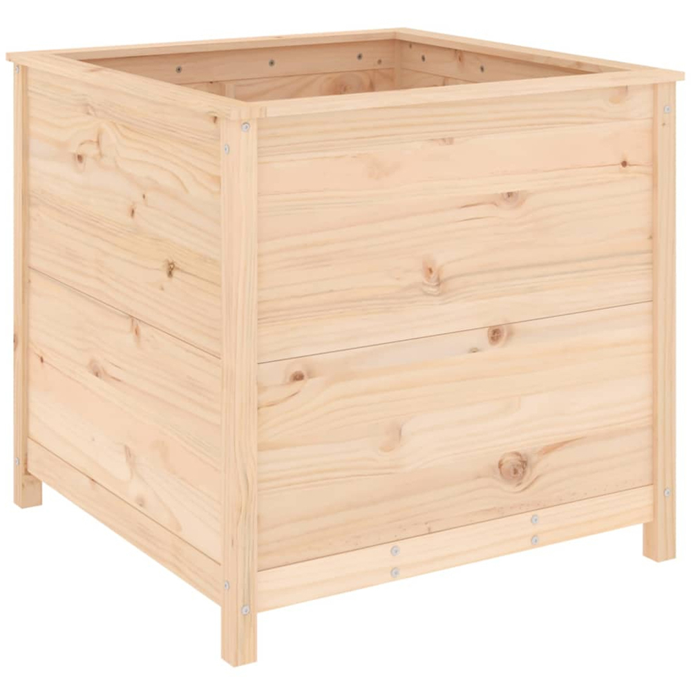 vidaXL Natural Solid Pine Wood Garden Planter 82.5 x 82.5 x 78cm Image 5