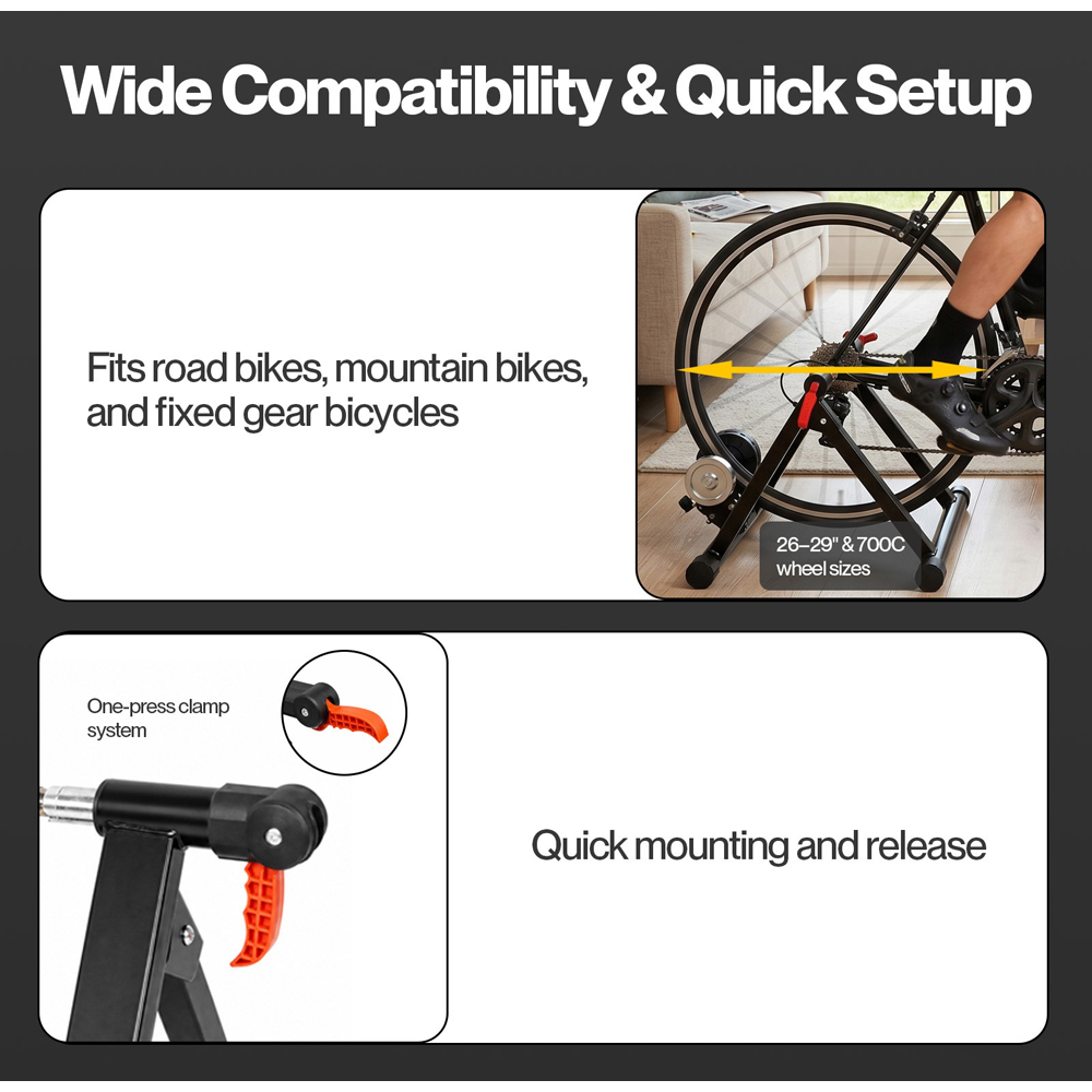 Monvelo 6-Level Resistance Indoor Magnetic Bike Turbo Trainer Image 7