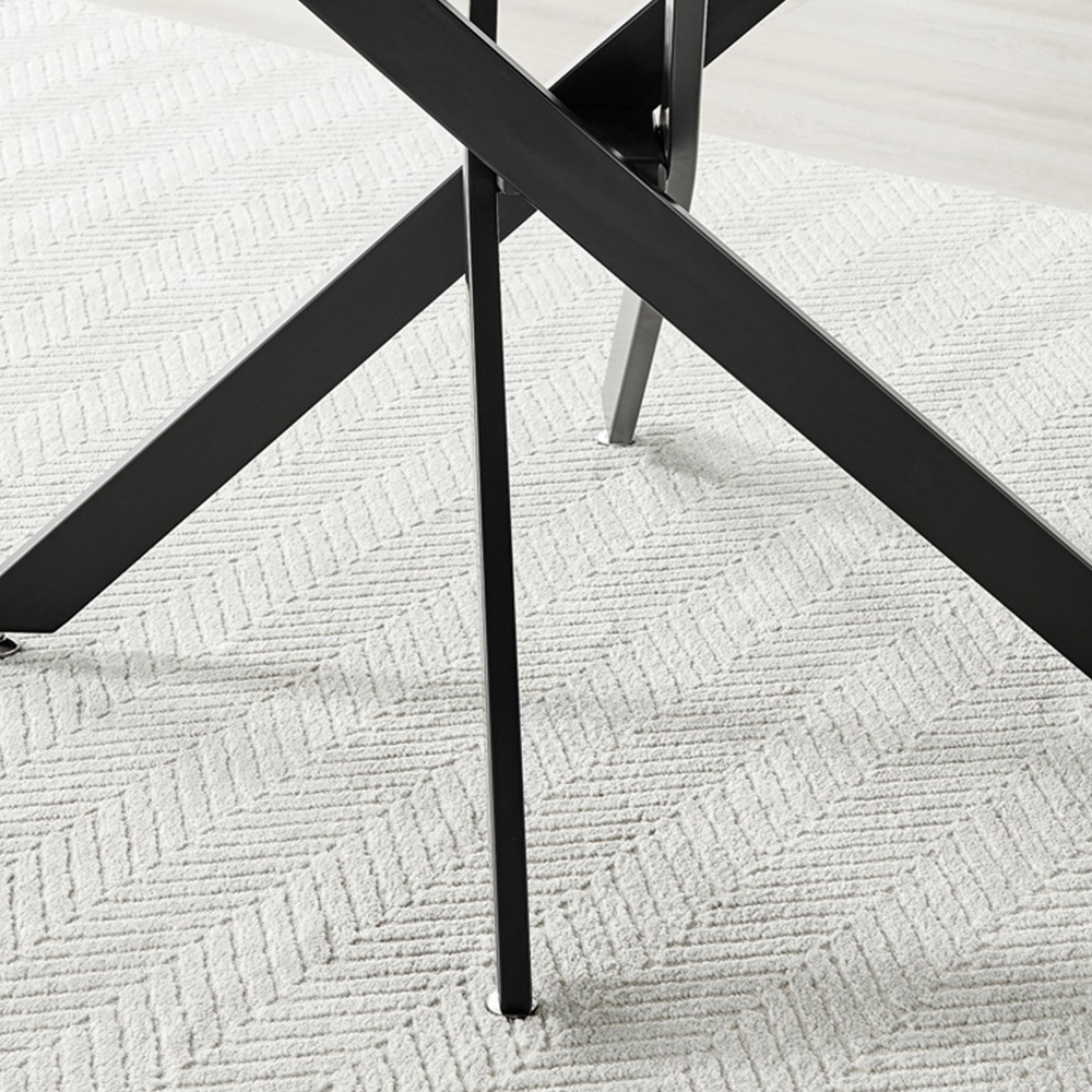 Furniturebox Arona Valera Concrete Effect 4 Seater Round Dining Set Grey and Black Image 7