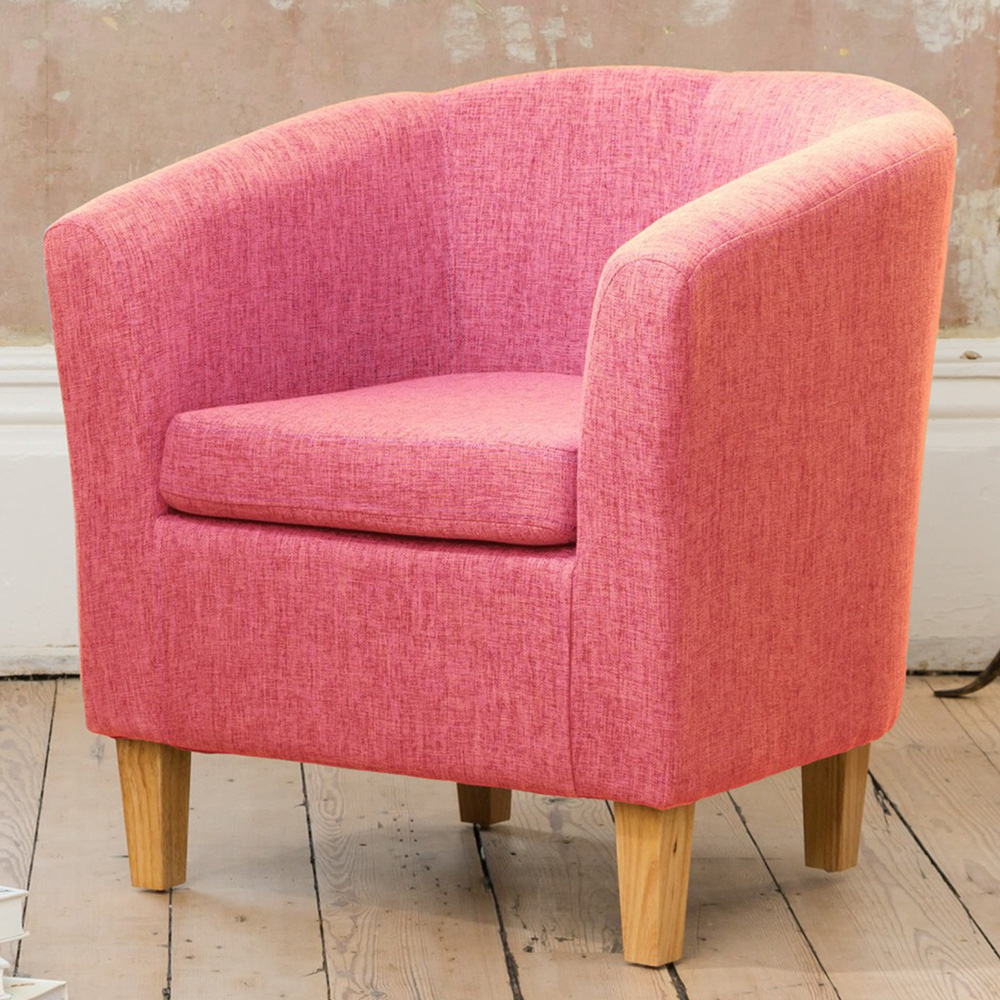 Artemis Home Alderwood Pink Hessian Tub Chair Image 1