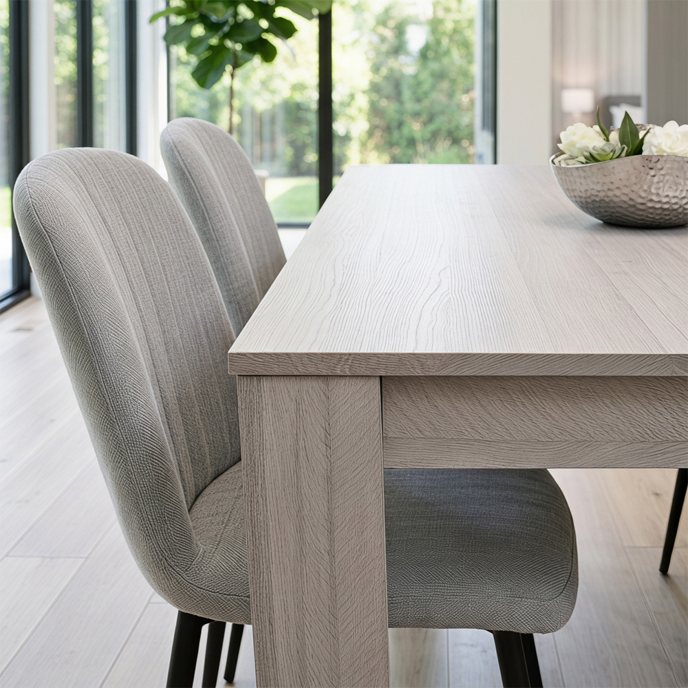 Kosy Koala 4 Seater Wooden Effect Arrow Tabletop Dining Set Grey Image 3