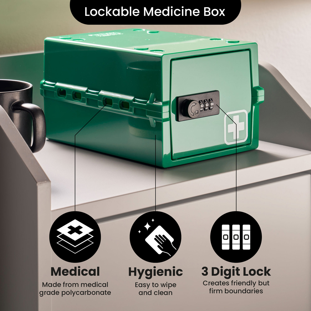 Lockabox 3L Medi Green Lockable Mini Storage Box Image 6