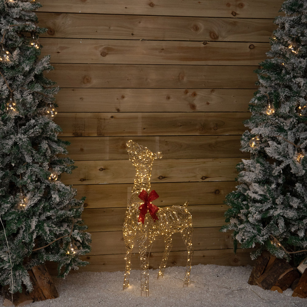 Samuel Alexander 300 Warm White LED Gold Twist Standing Reindeer Christmas Decoration 3ft Image 7