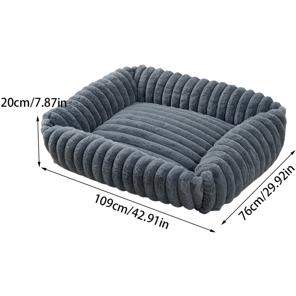 H&O Direct 109cm Dark Grey All Season Soft Pet Bed Image 5