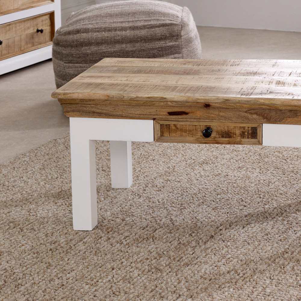 Brooklyn Alfie Single Drawer Solid Mango Wood Coffee Table Image 5