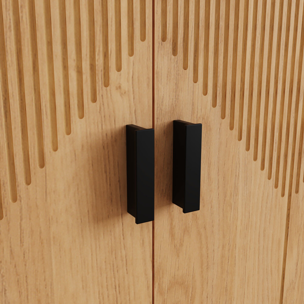 GFW Amara 2 Door Oak Geometric Accent Sideboard Image 6