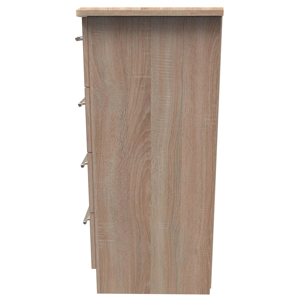 Crowndale Sherwood 4 Drawer Bardolino Oak Bedside Cabinet Image 3