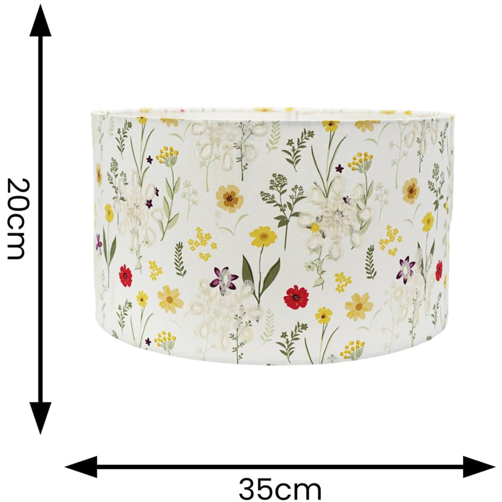 ValueLights Flora Flower Embroidered Medium Drum Lamp Shade Image 4