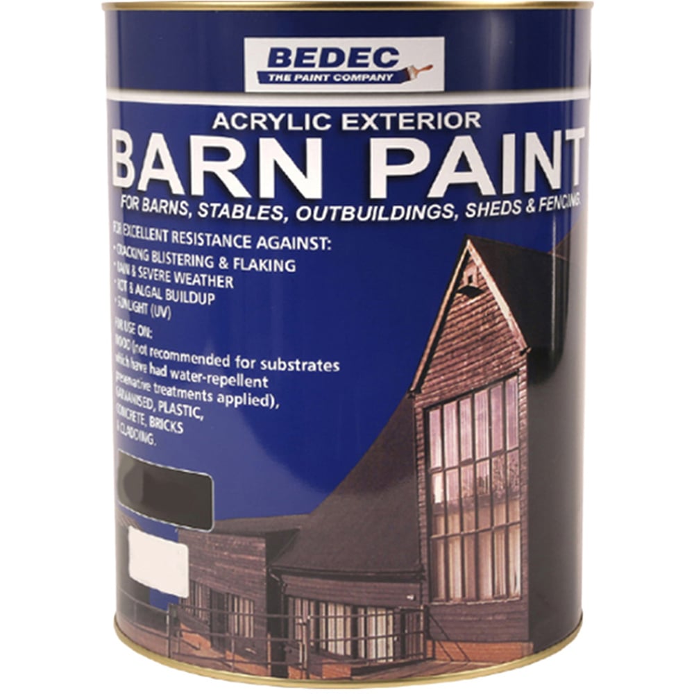 Bedec Black Satin Barn Paint 5L Image 2