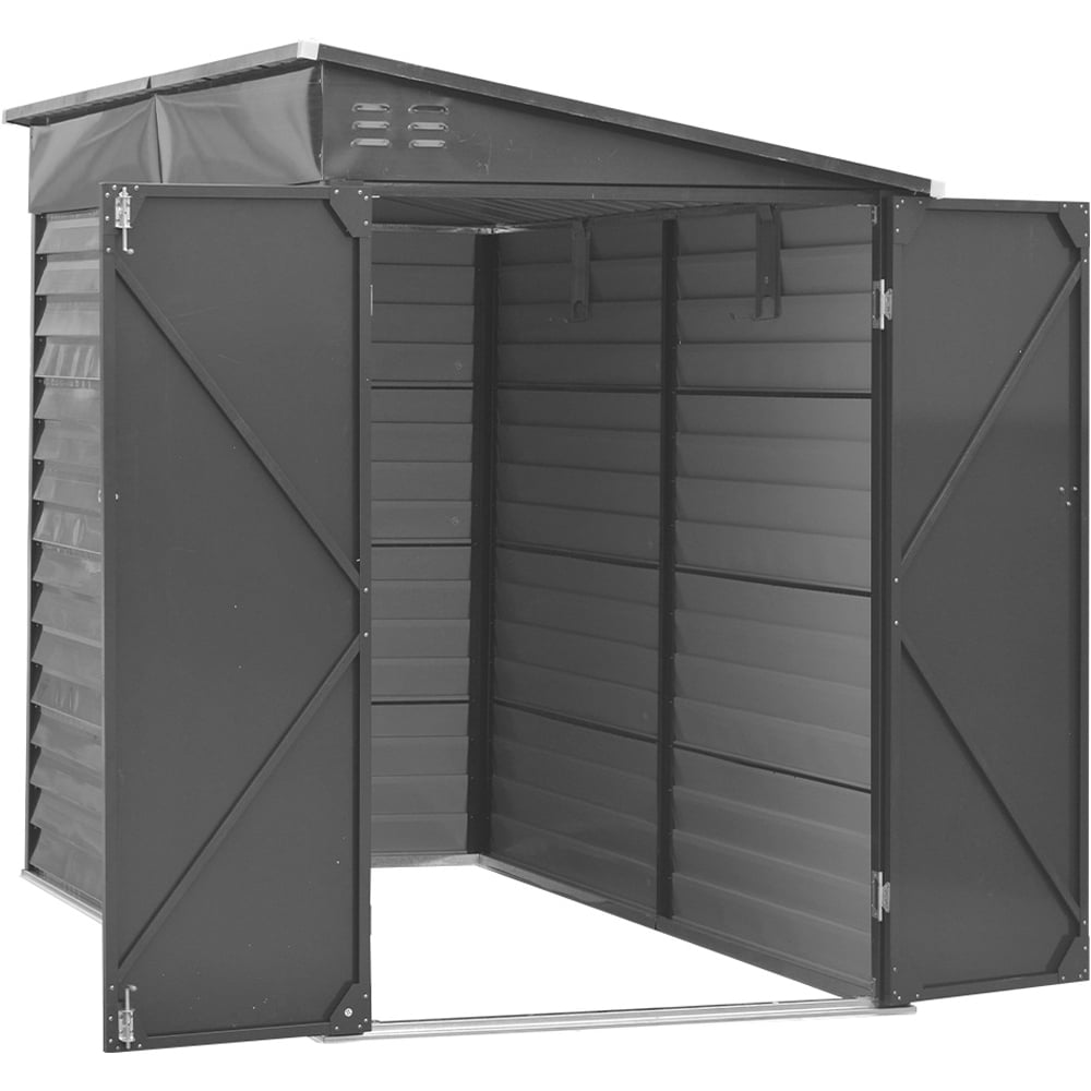Living and Home 8.8 x 4.7ft Anthracite Steel Garden Storage Shed Image 3