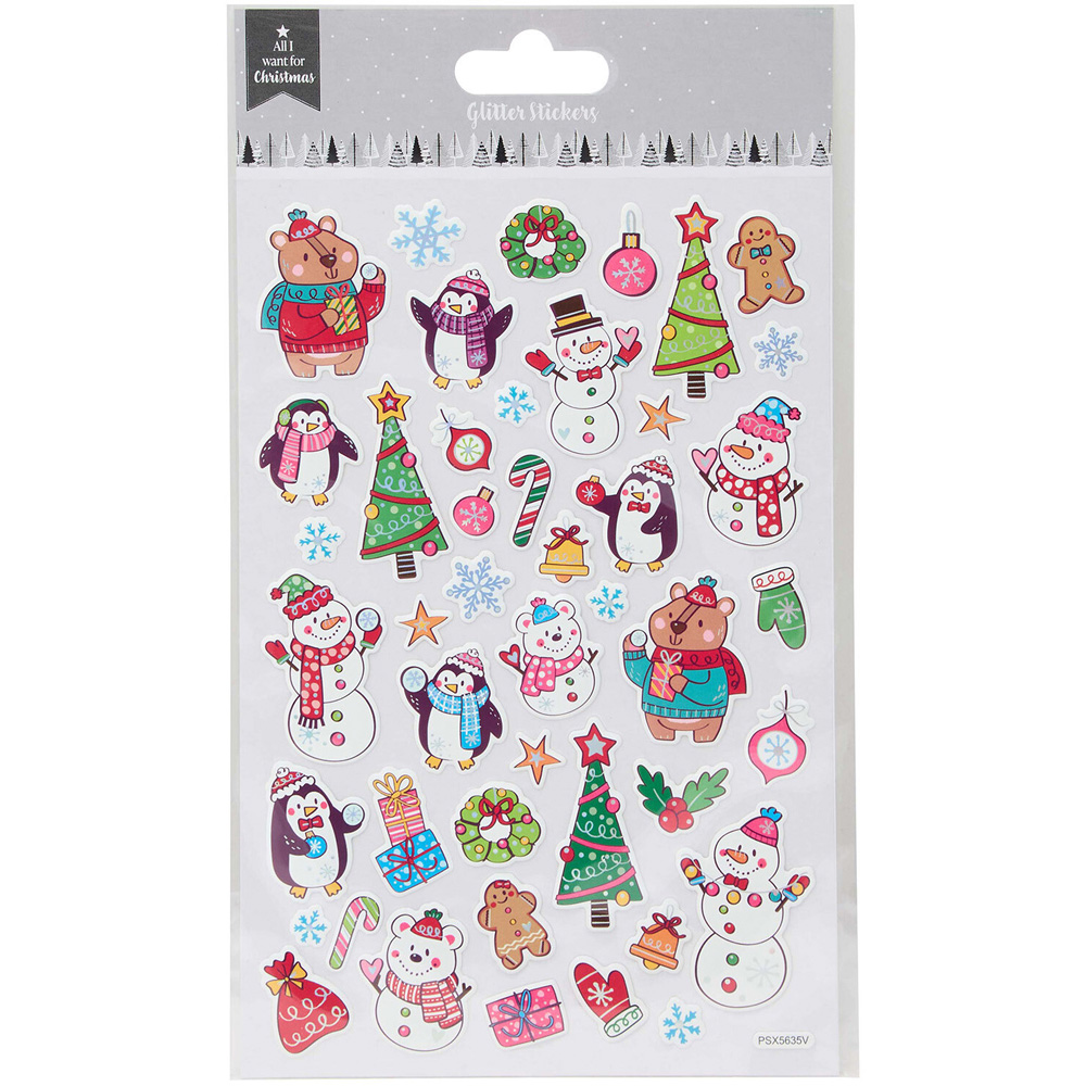 Fun Christmas Glitter Stickers Image 4