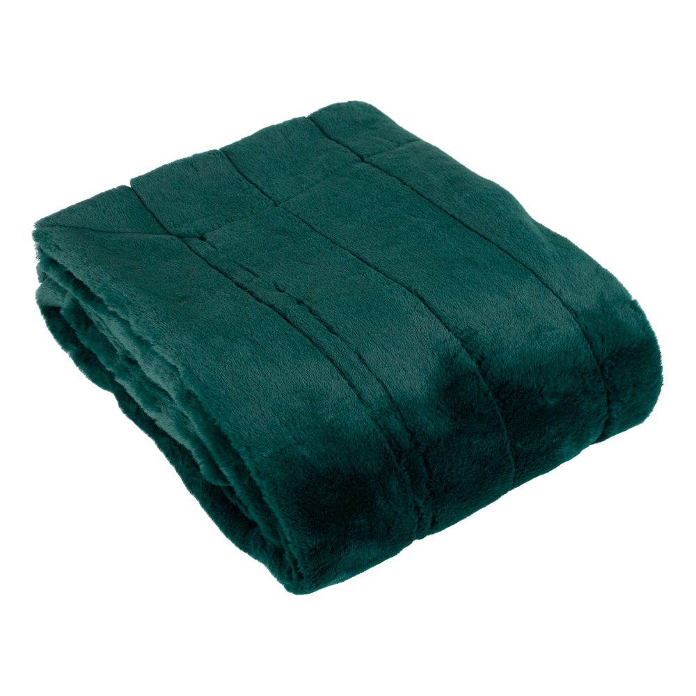 Paoletti Empress Emerald Green Faux Fur Throw 130 x 180cm Image 3