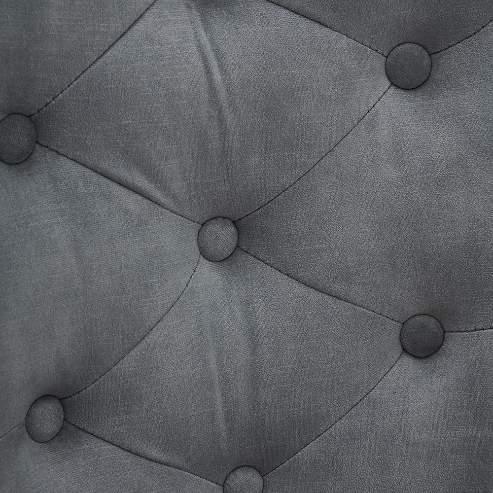 Living and Home Grey Velvet Tufted Dining Chair Image 4